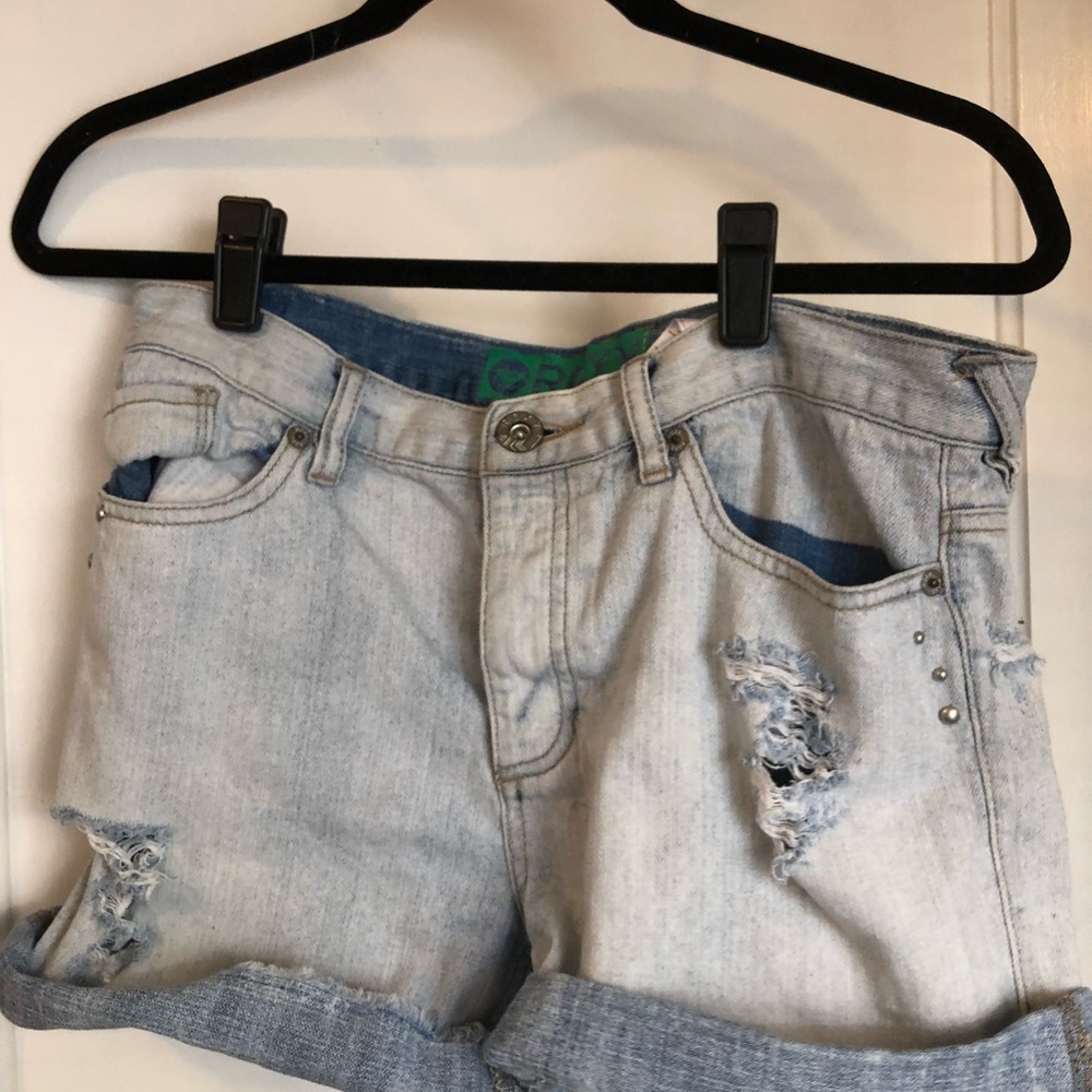 Roxy Boyfriend Distressed Denim Shorts